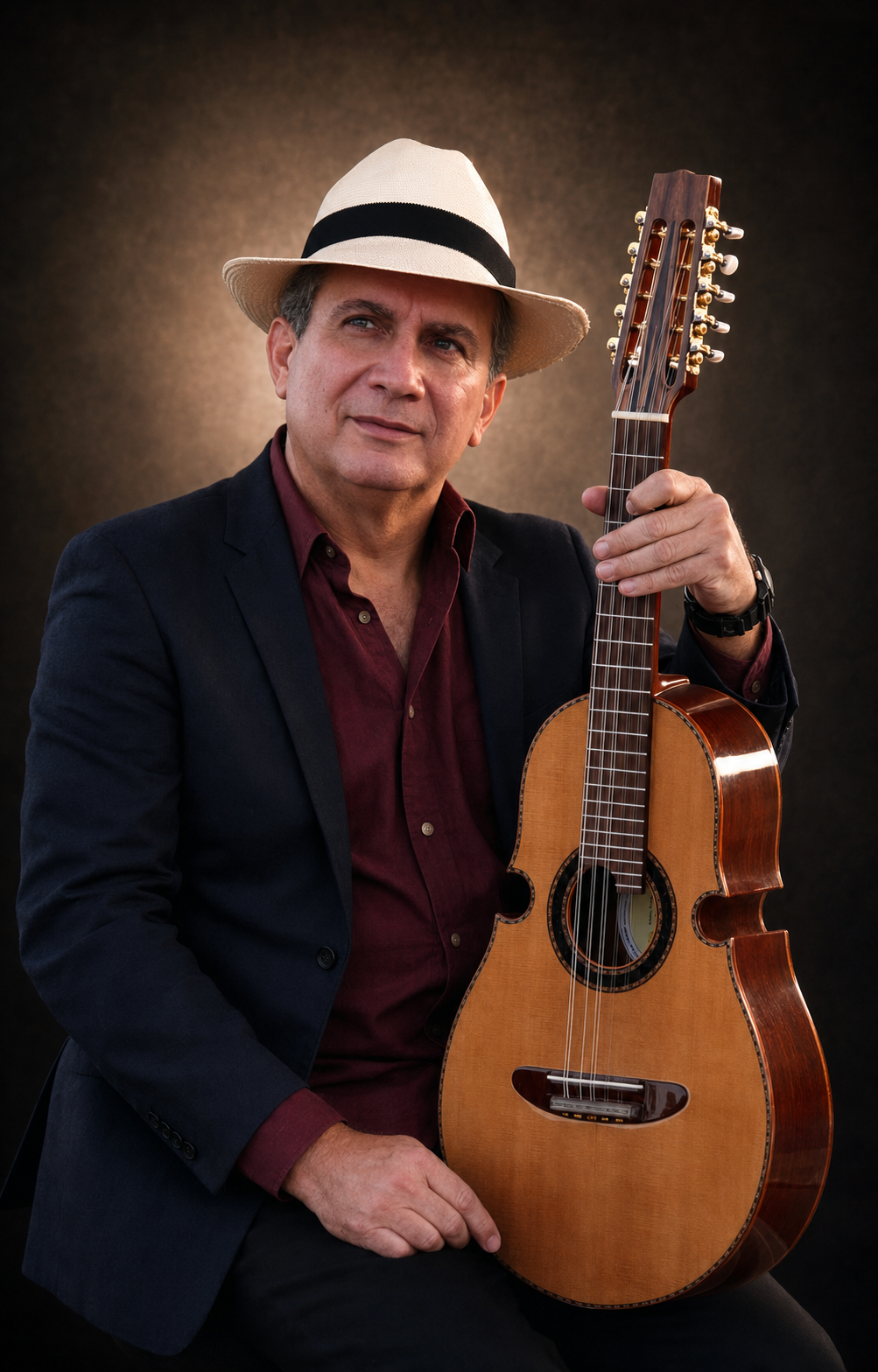 Neftalí Ortiz Torres con su instrumento